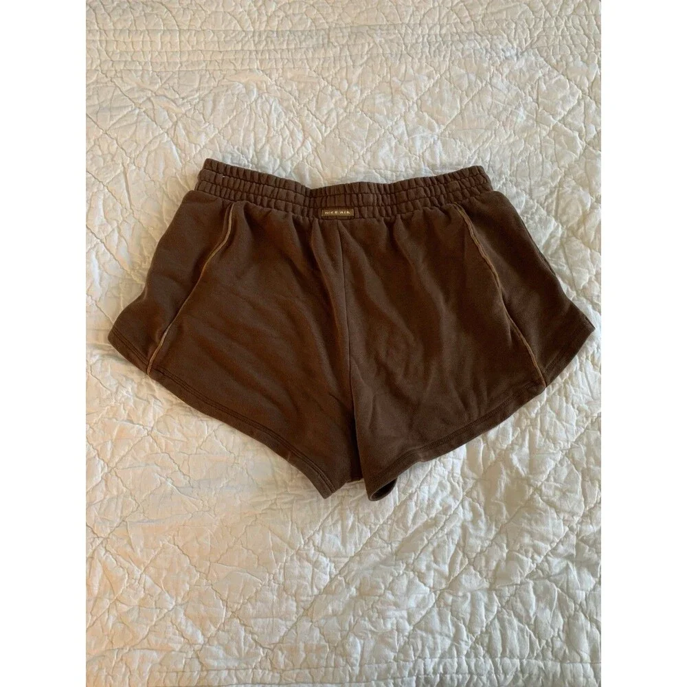 Nike Air High-Rise Fleece Shorts Women's XL Cacao Wow/Ale Brown Logo Pockets